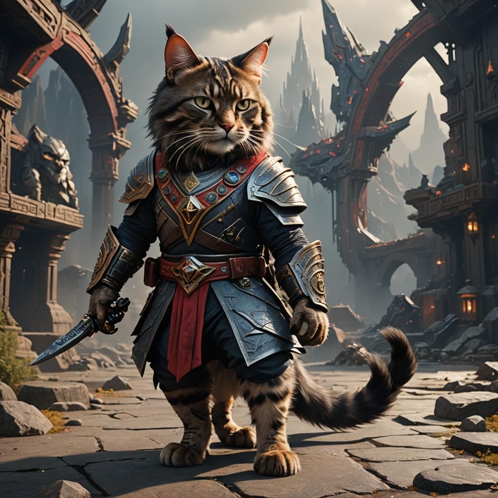 Cat Dressed as Klingon in Detailed Art