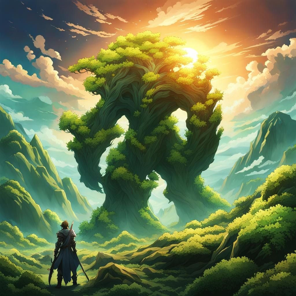 Anime Style Earth Elemental Man in 4K