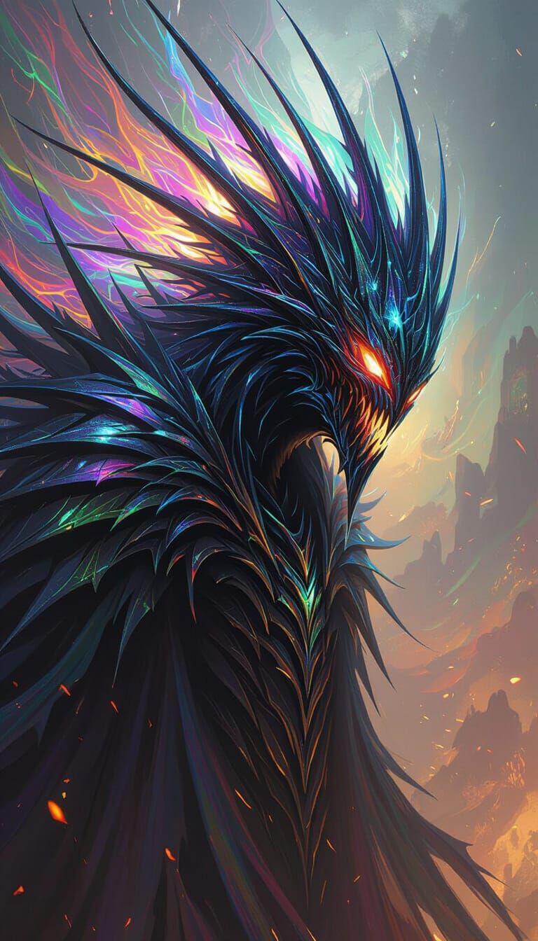 Iridescent Magical Monster with Razor Blades