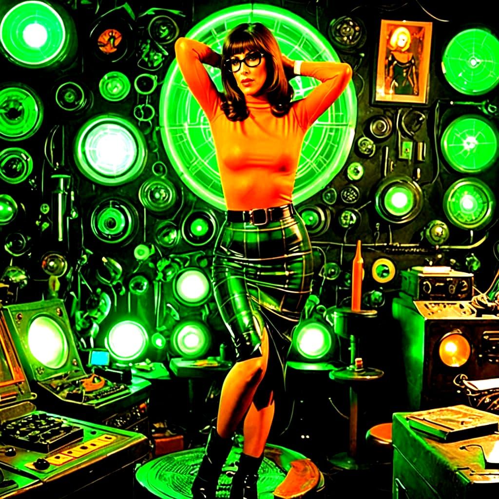 Sabrina Salerno as a Gothic Velma Dinkley in a Mad Scientist...