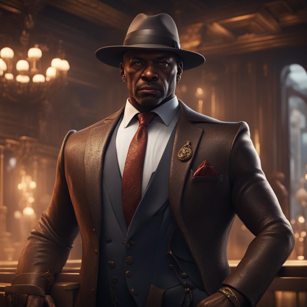 Warrior Mafia Boss in Detailed Matte Painting