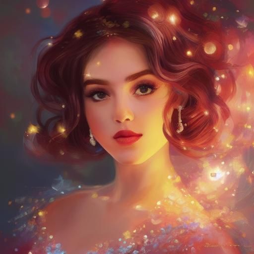 Anime Ballerina in Tulle Dress with Soft Candlelight