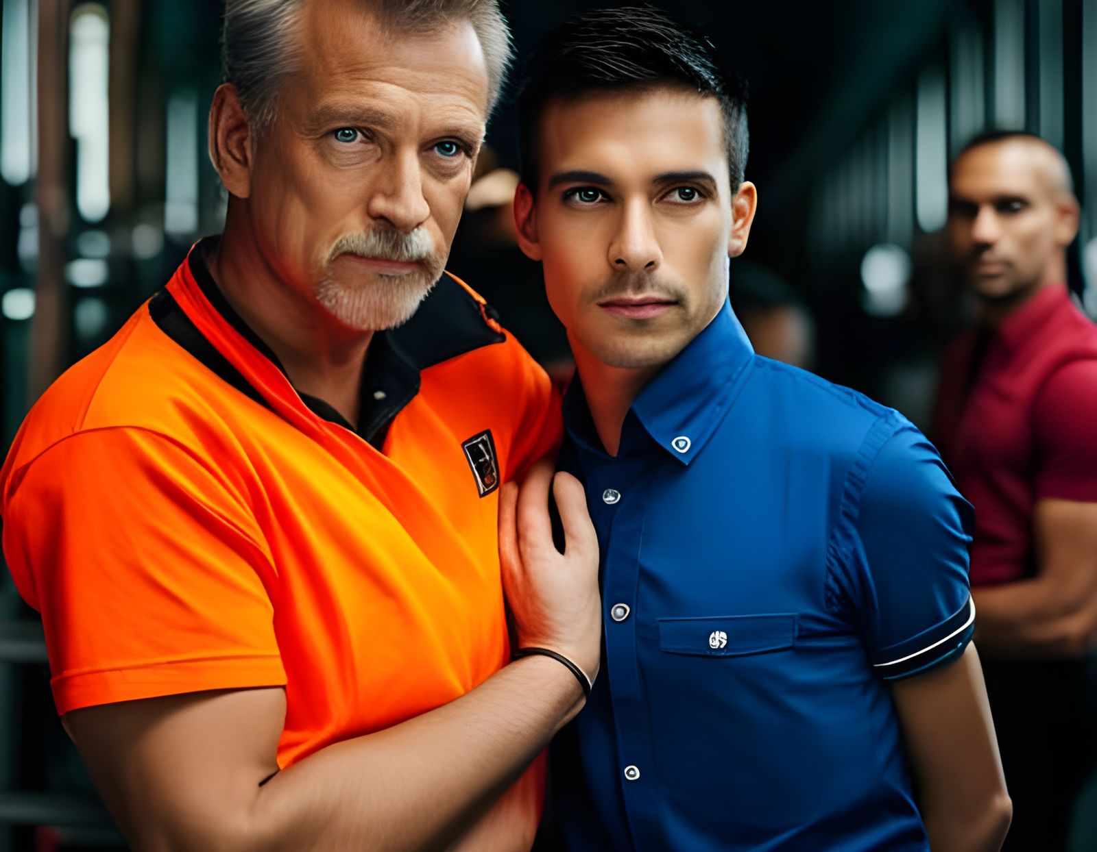 Affectionate Portrait of Two Young Men in Leather