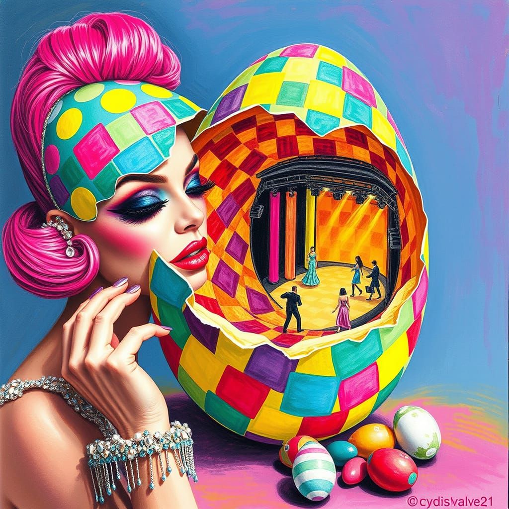 Drag Queen Unveils Vibrant Easter Egg Fashion Show