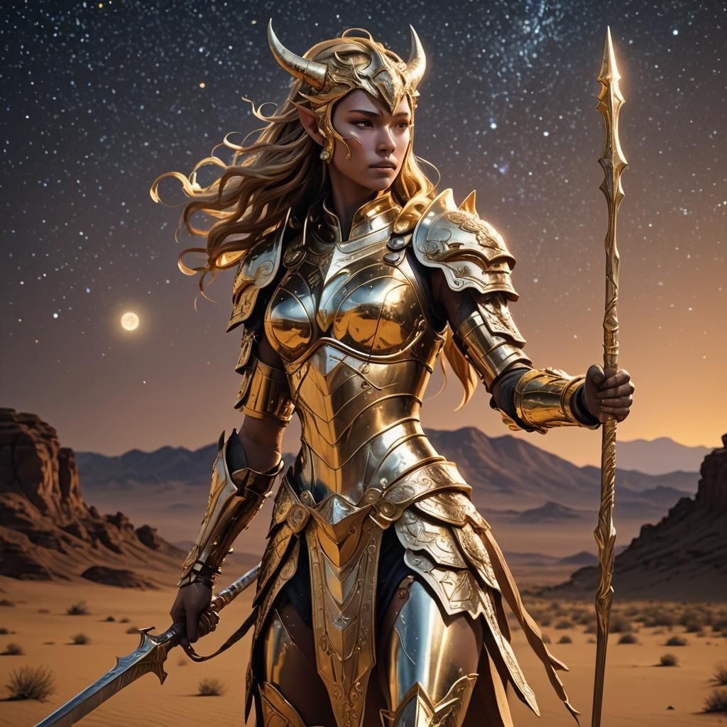 Majestic Armored Centaur in Anime Style