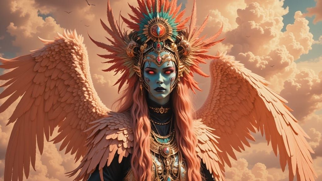 Alien Shamans Dance to Summon Sandstorm in Synthwave Style