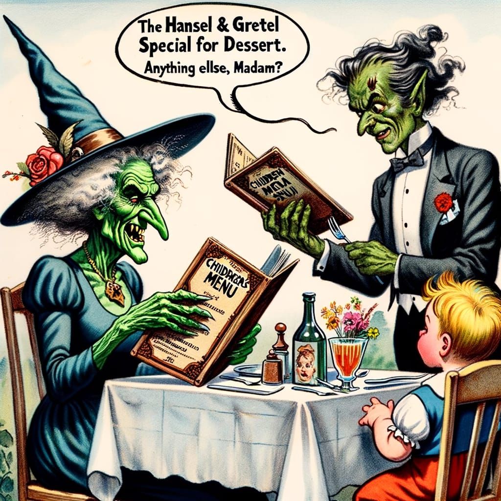 Witches began ordering from the Childrens Menu with the pass...