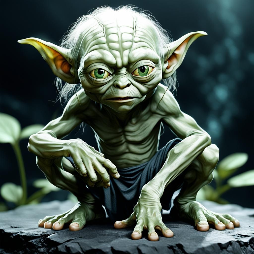 Yoda Gollum Hybrid Creature
