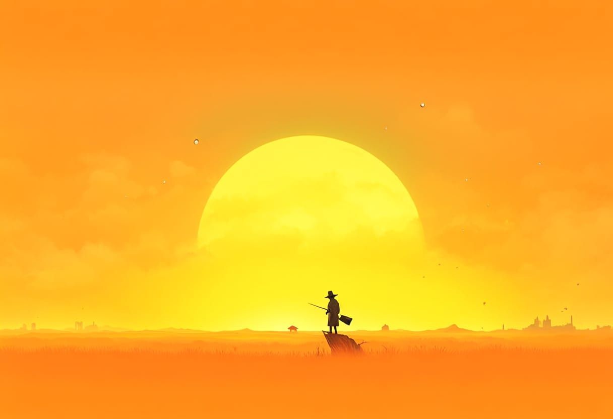 Whimsical Sci-Fi Fantasy Landscape Illustration