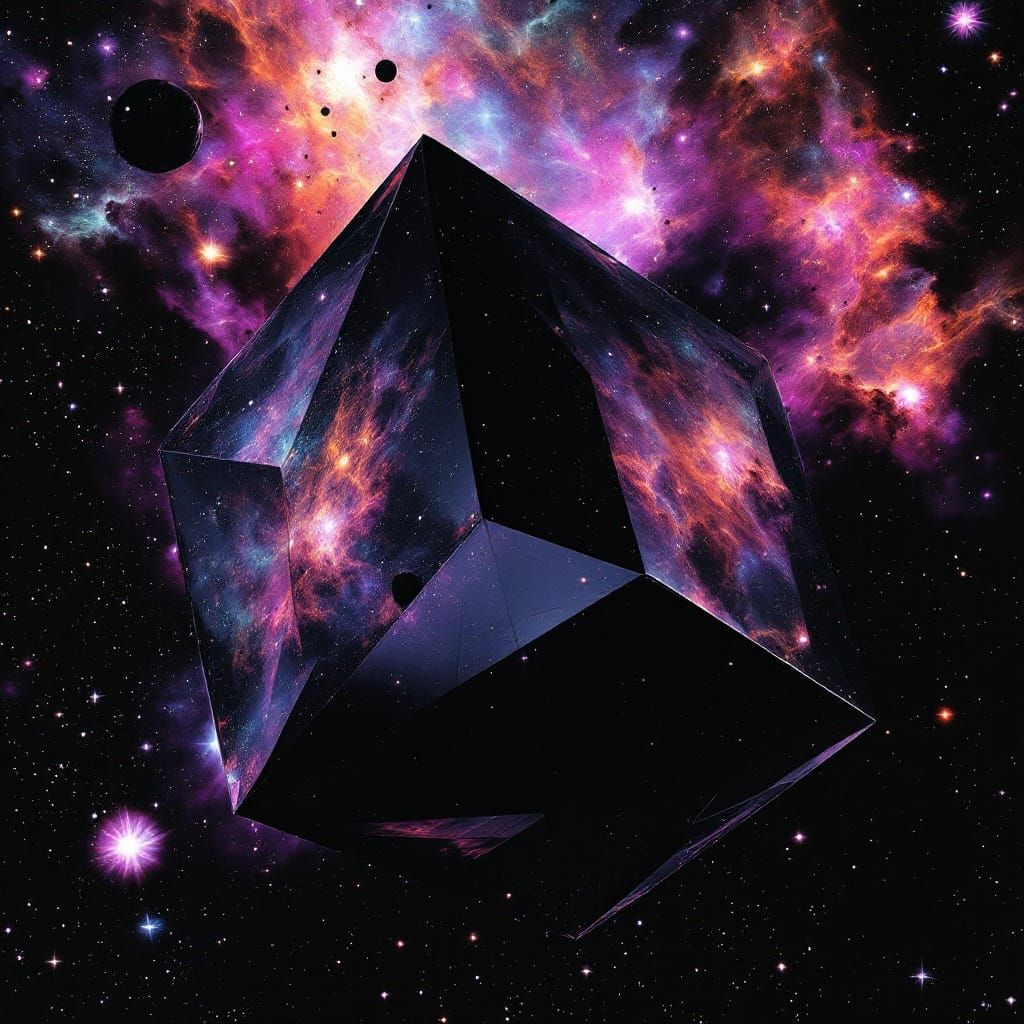 Cosmic Black Hypercube in Nebula