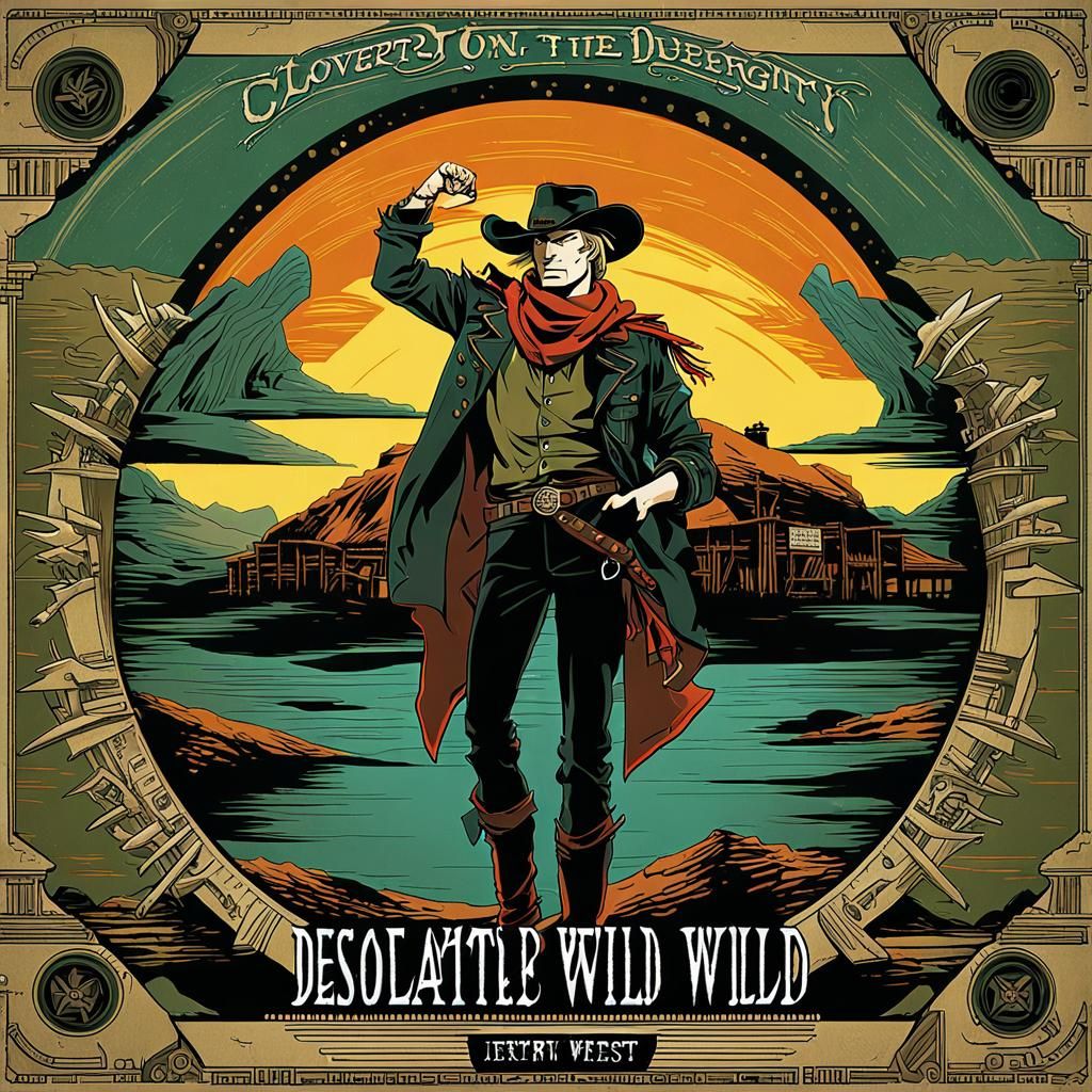 Wild West Cowboy in Anime Style Illustration