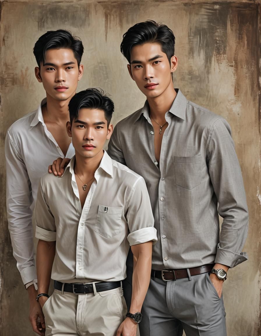 Handsome Men in Thailand: AI Generated Image