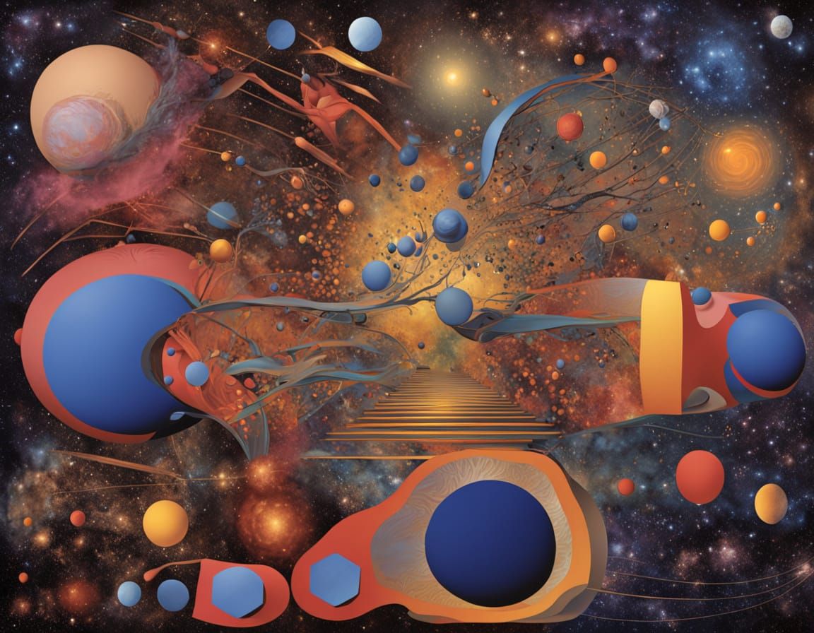 many different little fuzzy cosmic twerpy fartamous  neural blobatons made of  3D infinite curved interface nanocrystals...