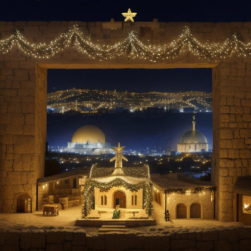 Traditional Christmas Nativity Scene of Bethlehem