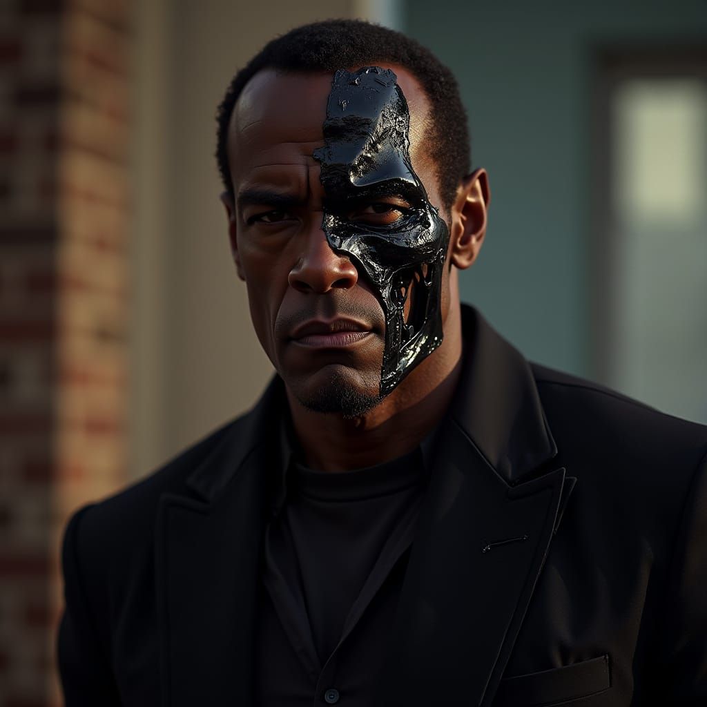 Black Man Terminator as Arnold Schwarzenegger