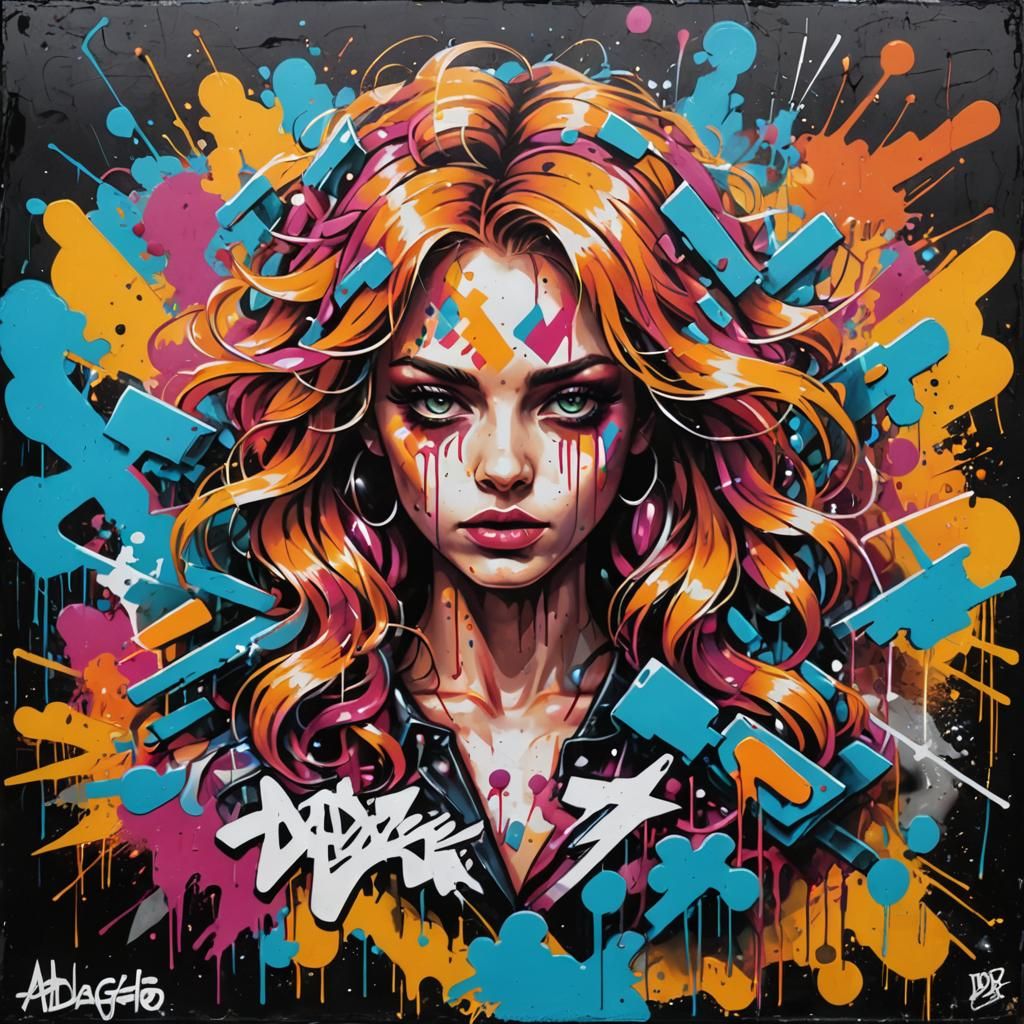 Adagio Dazzle in 80s Style Graffiti Art