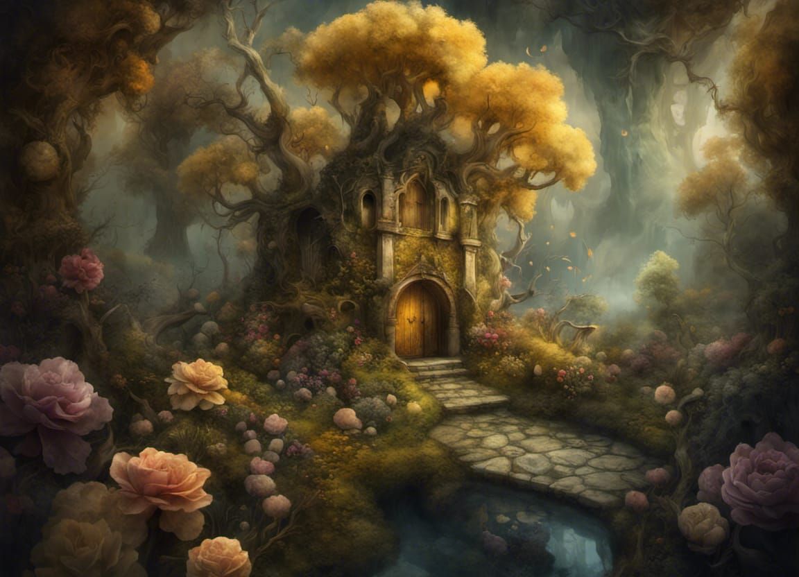 Fantasy Cheese Garden in Storybook Style