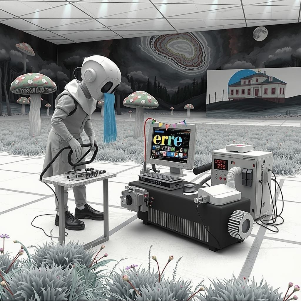 Hyperreal Forest with Computer and Gum House