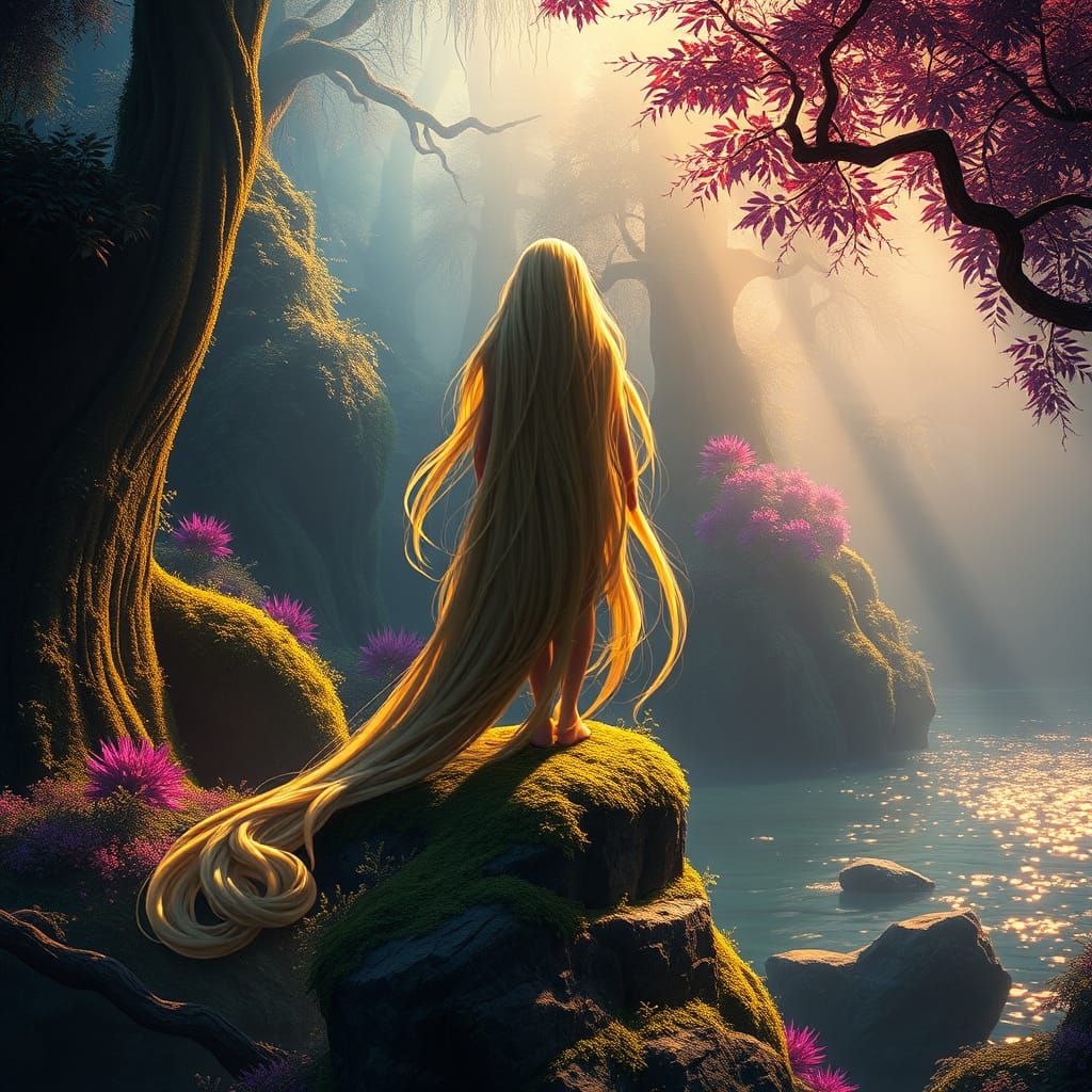 Golden Goddess of the Dreamlike Forest