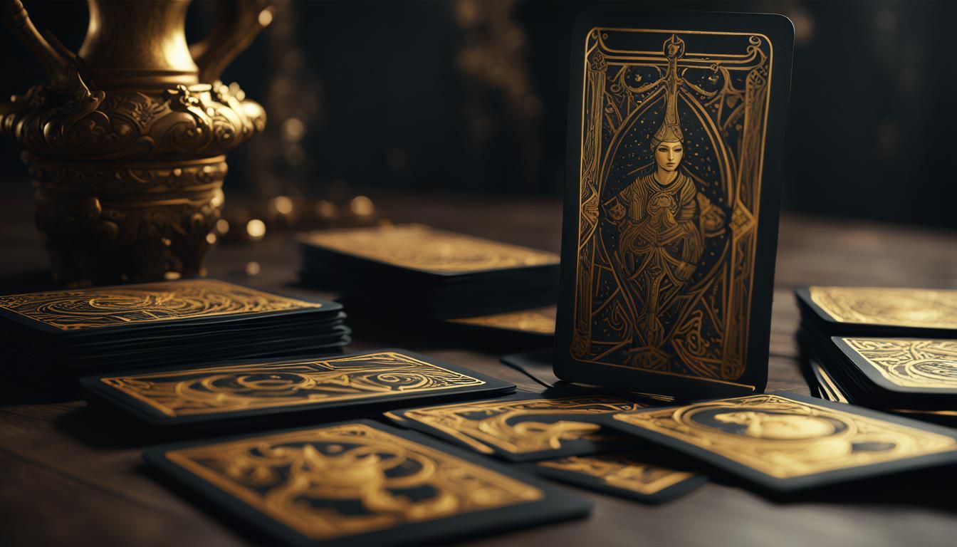 Black and Gold Tarot Cards Matte Painting