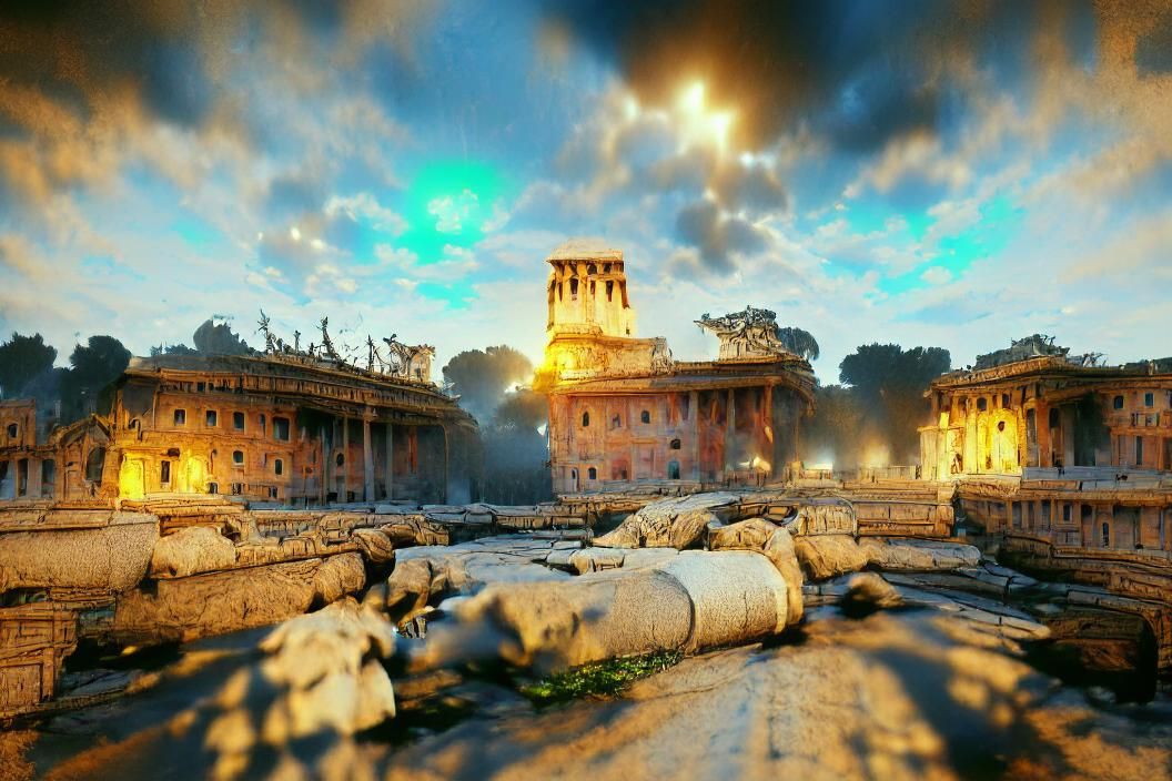 Well-Preserved Ruins of an Ancient Roman City