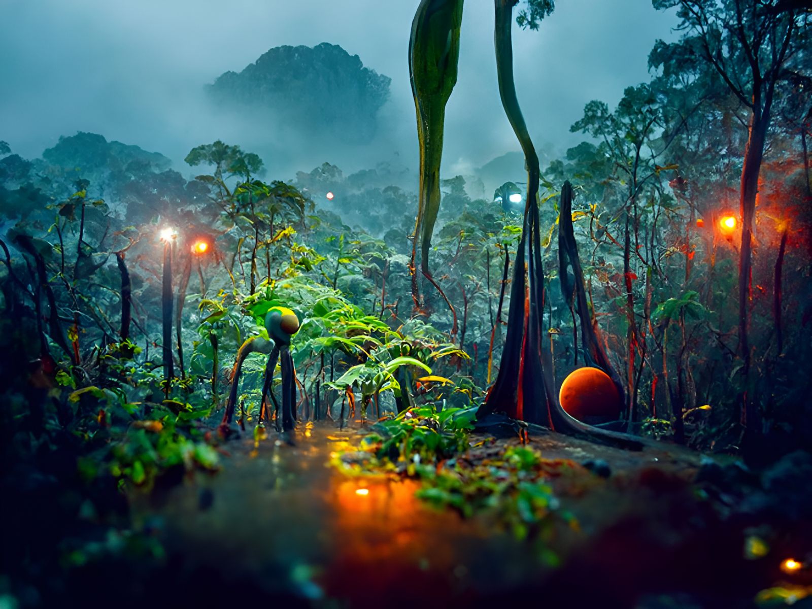 Alien Rainforest Landscape Photography in 8K