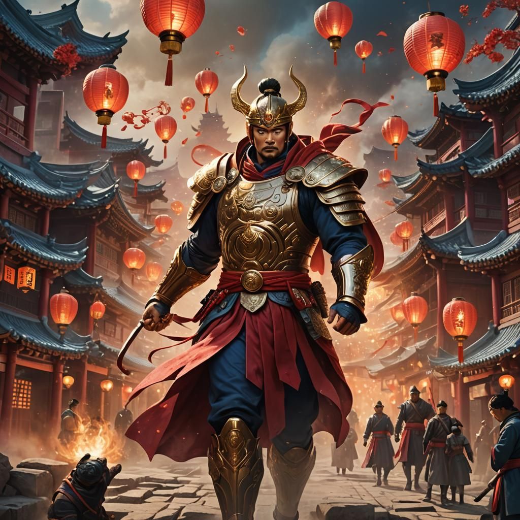 Joseon Era Superhero Concept Art in Vivid Colors