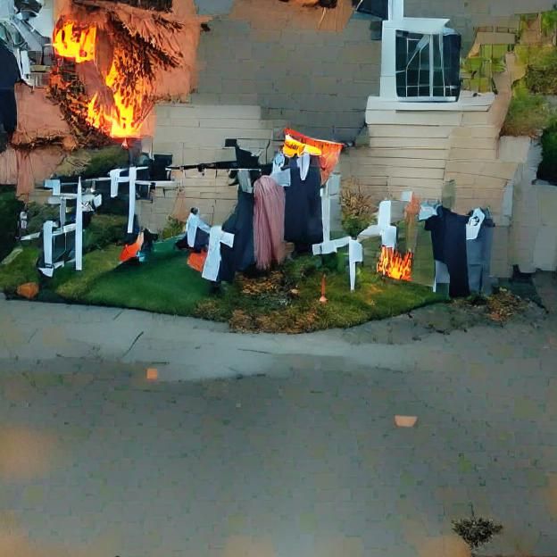 Eerie Halloween Skeleton and Pumpkin Display