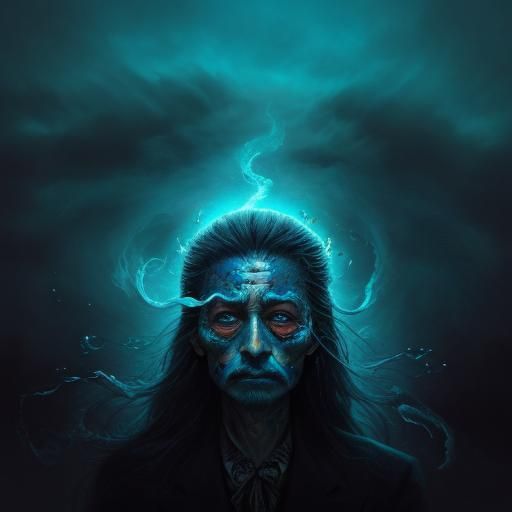 Surreal Face with Inward Eyes in Fauvist Expressionism