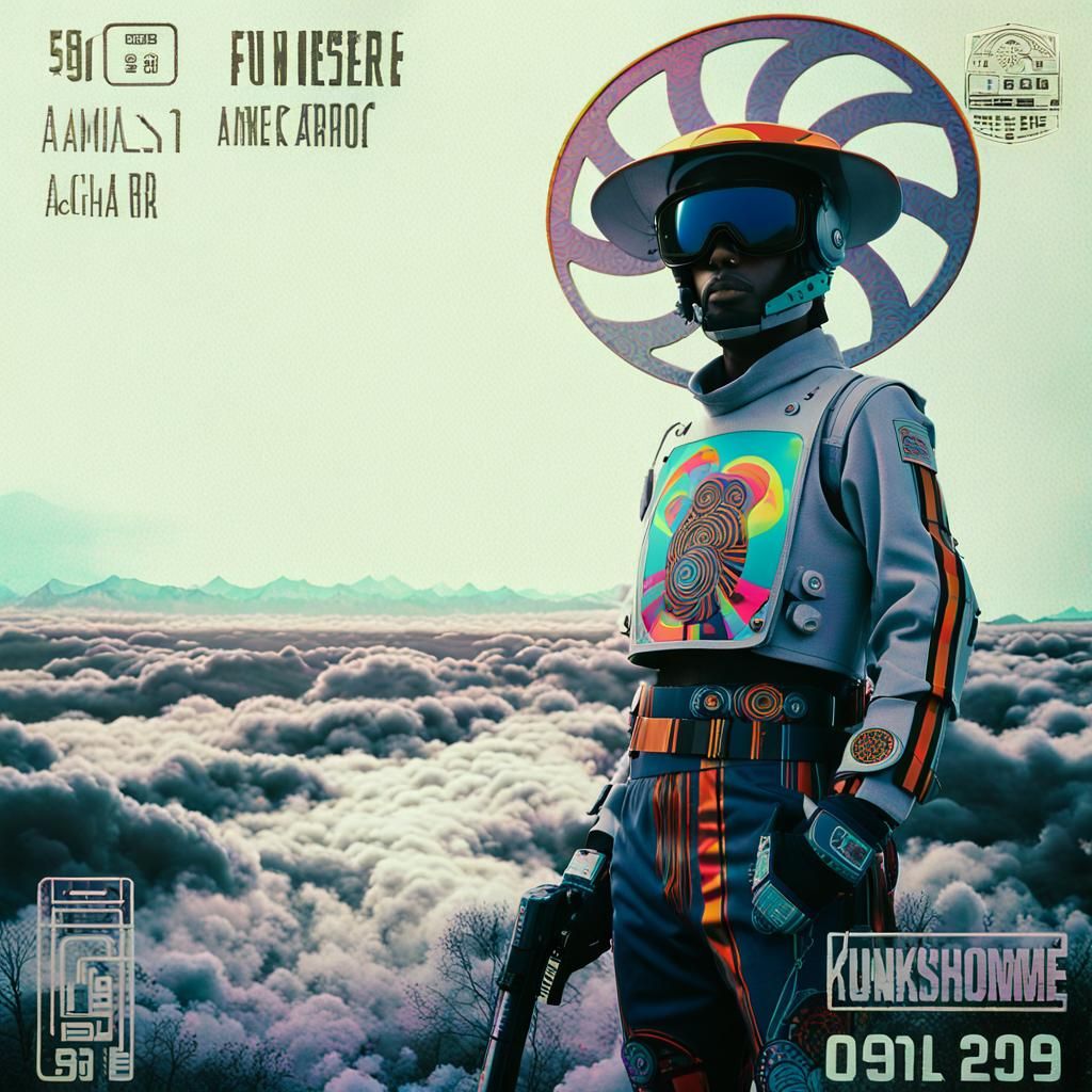 Anime Hero in Mecha Armor with Psychedelic Patterns