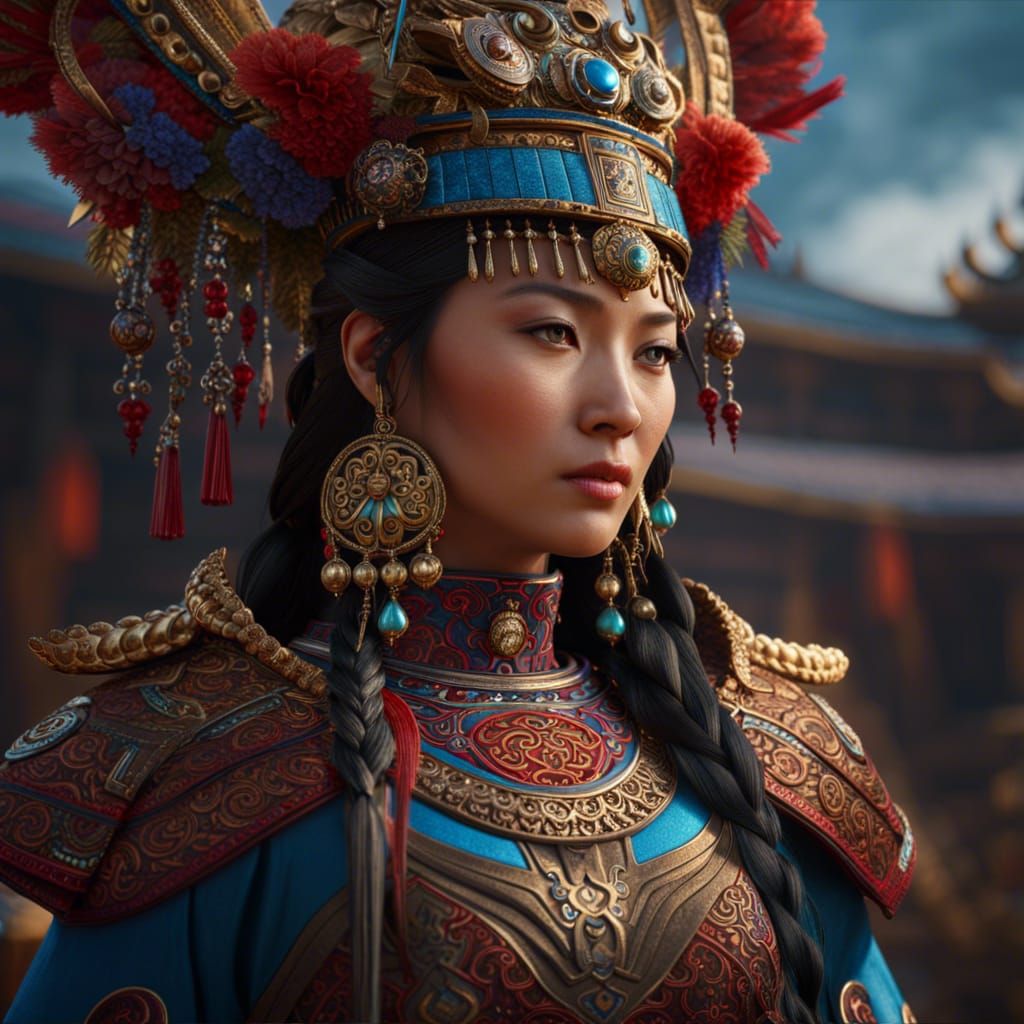 Fantastical Mongolian Princess in Deep Color
