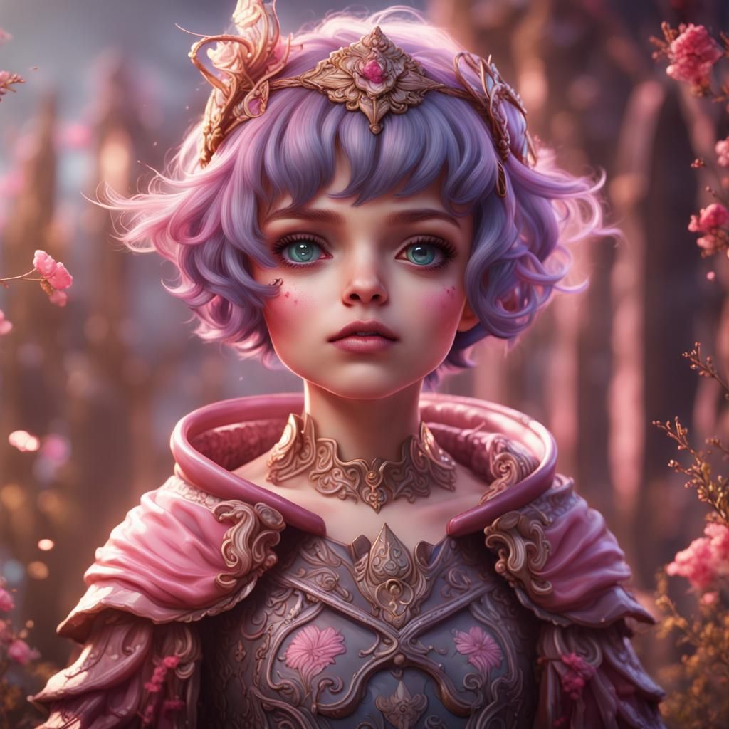 Fantastical Girly Boy in Detailed Matte Painting