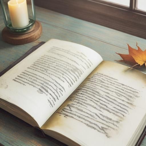 Moody Watercolor Painting of an Antique Journal