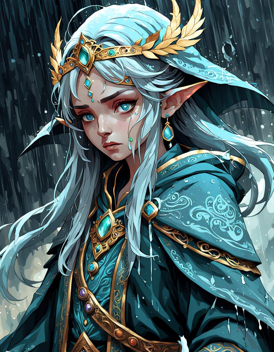Ethereal Elf Mage Cries Tears in the Rain