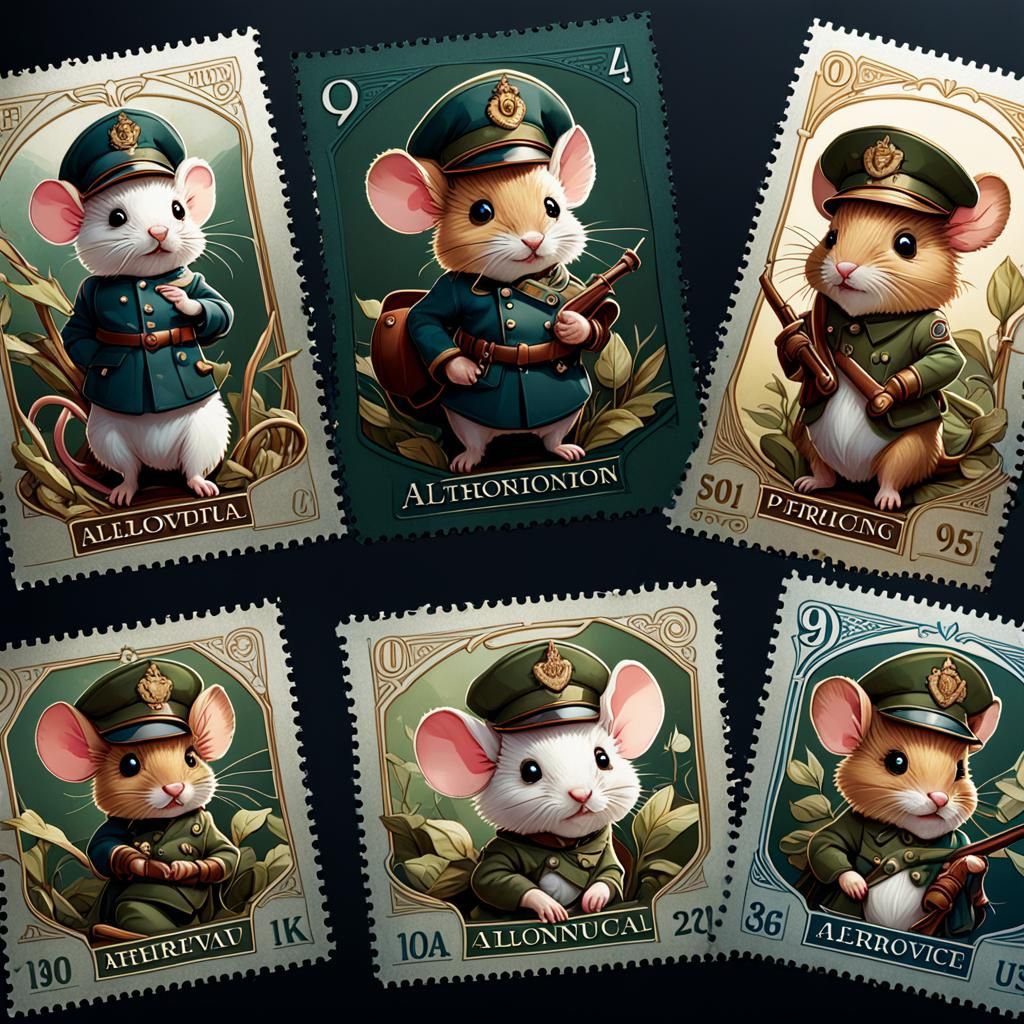 The "Mouse in the army" limited edition stamp set 2024
