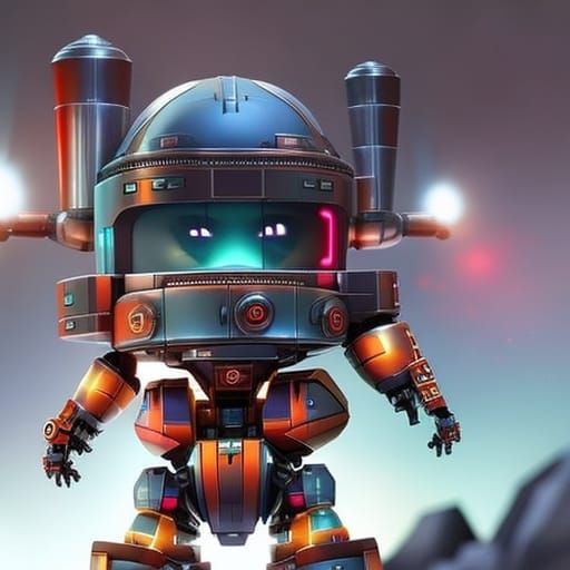 Hyperrealistic Cute Robot Concept Art
