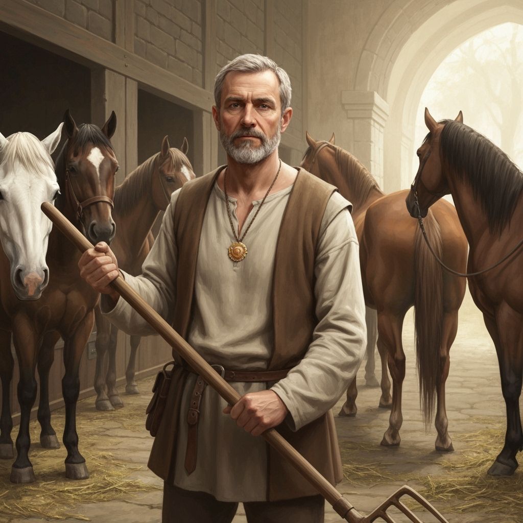 Stable Master's Wisdom in a Medieval Keep