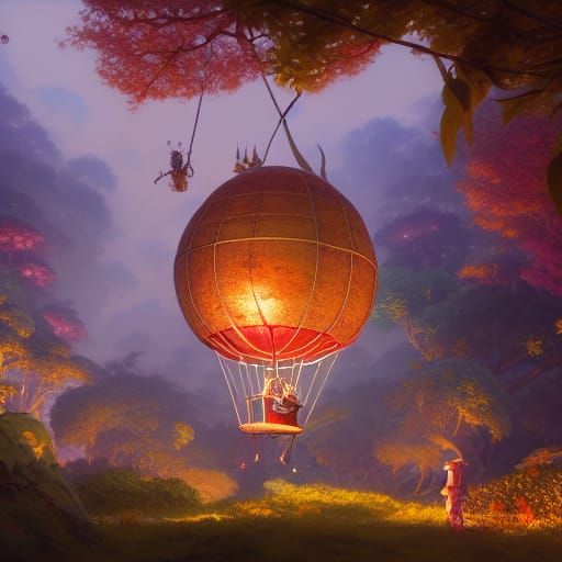 Hot Air Balloon Swing in Dream Garden