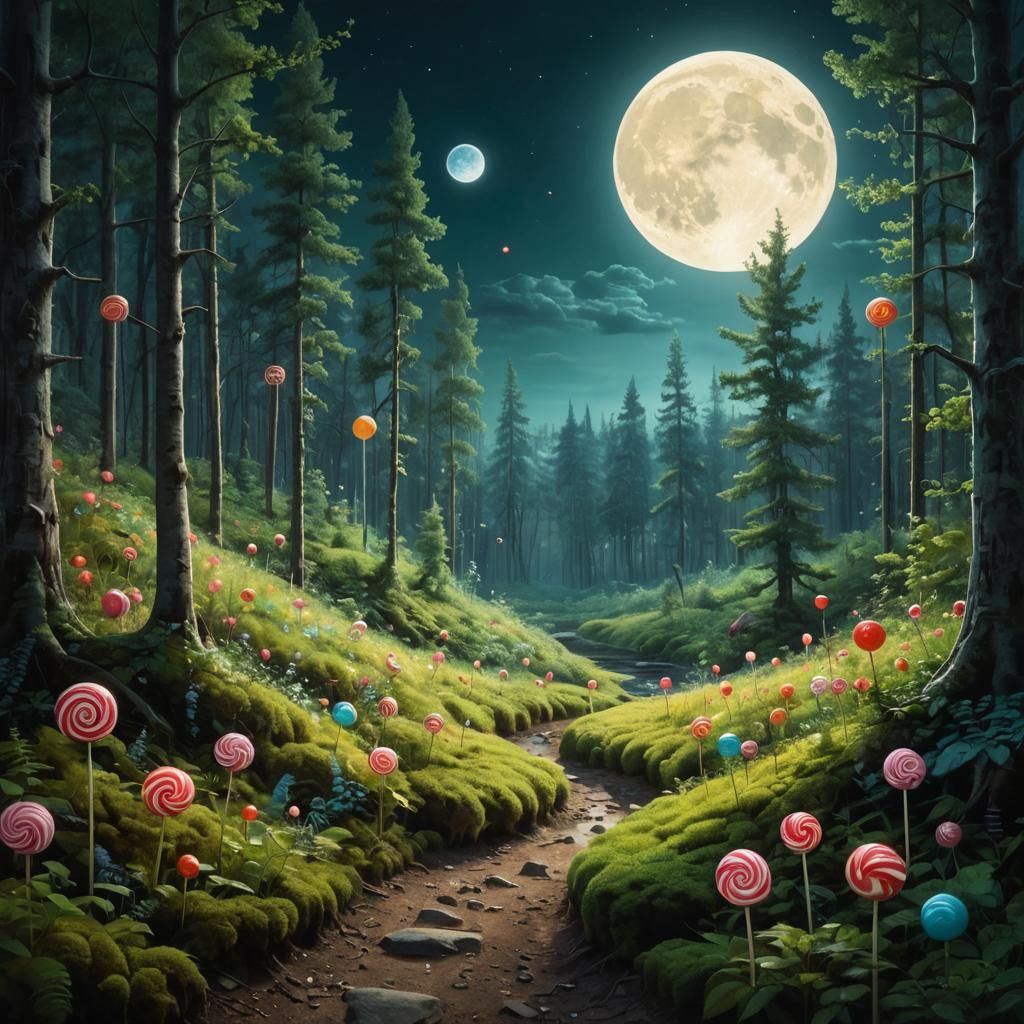 Mystical lollipop forest