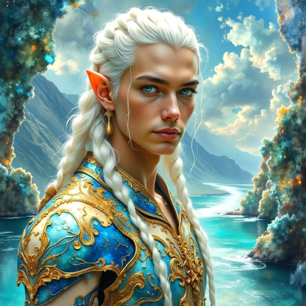 Ethereal Elf Portrait in Iridescent Light