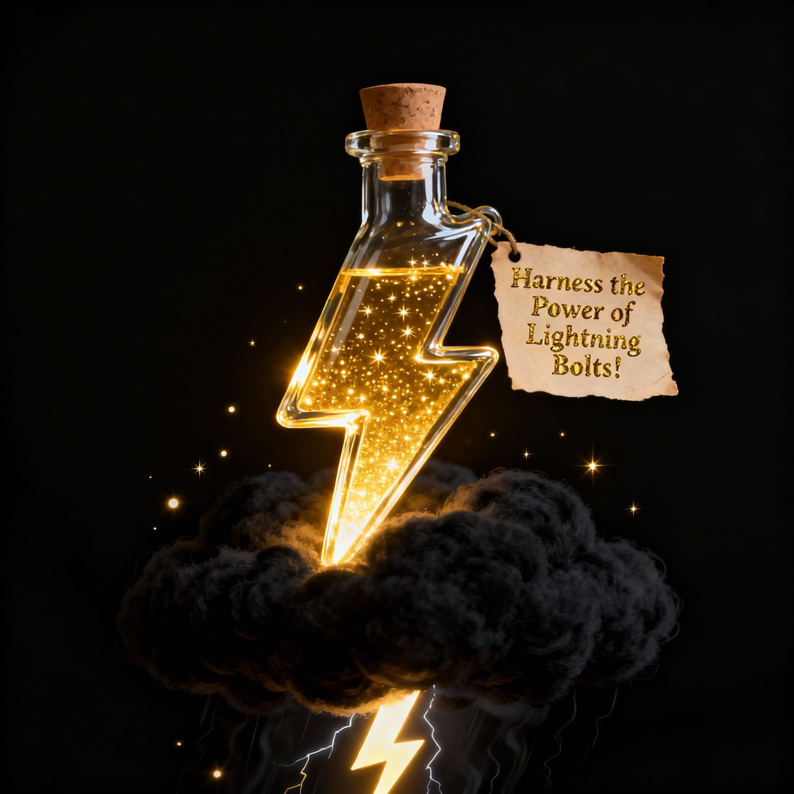 Magical Lightning Bolt Potion on Storm Cloud