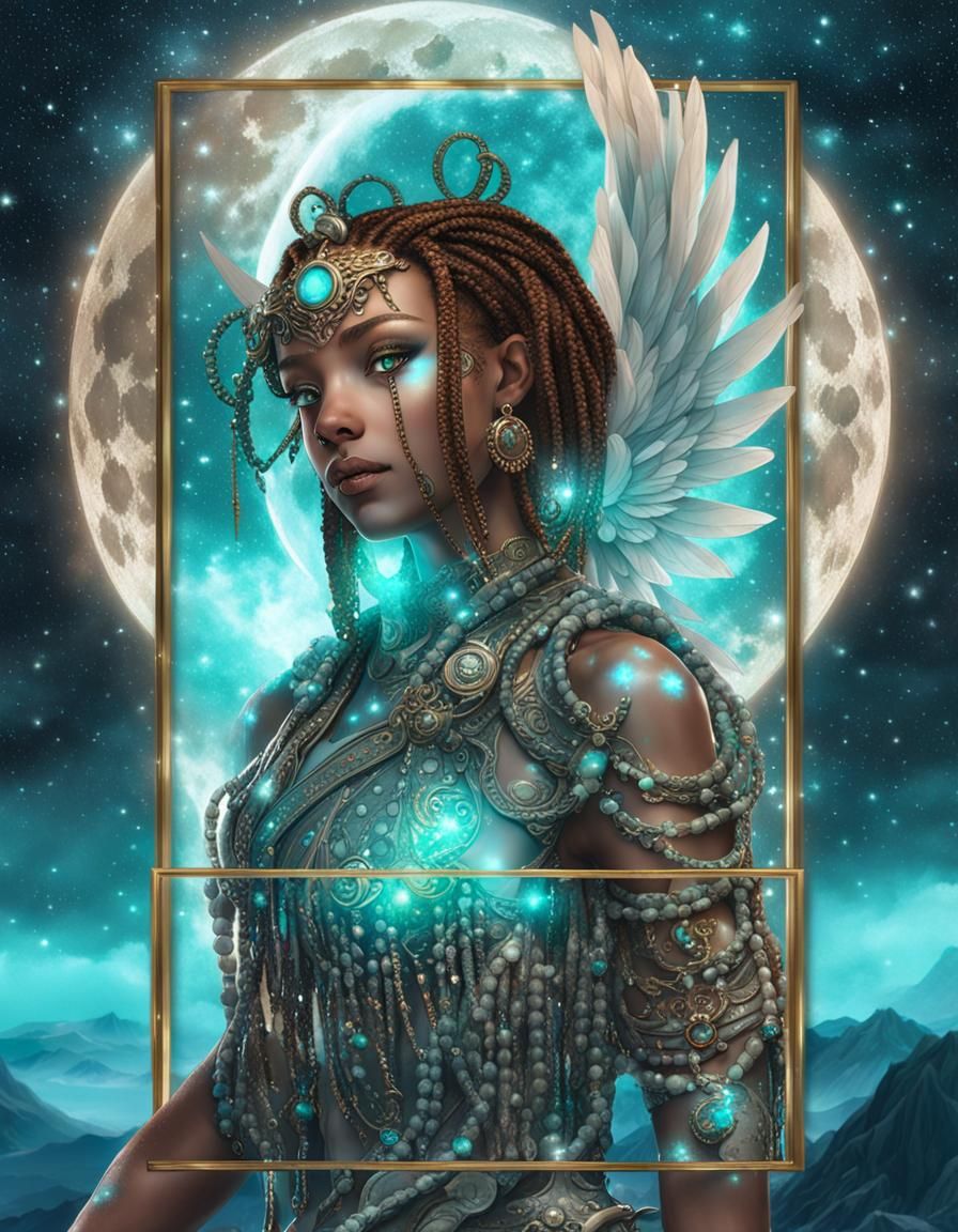 Anime Angel in Gemstone Armor, 3D Digital Art