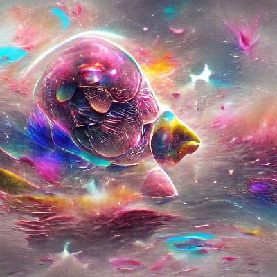 Cosmic Kirby in Holographic Astral Illustration