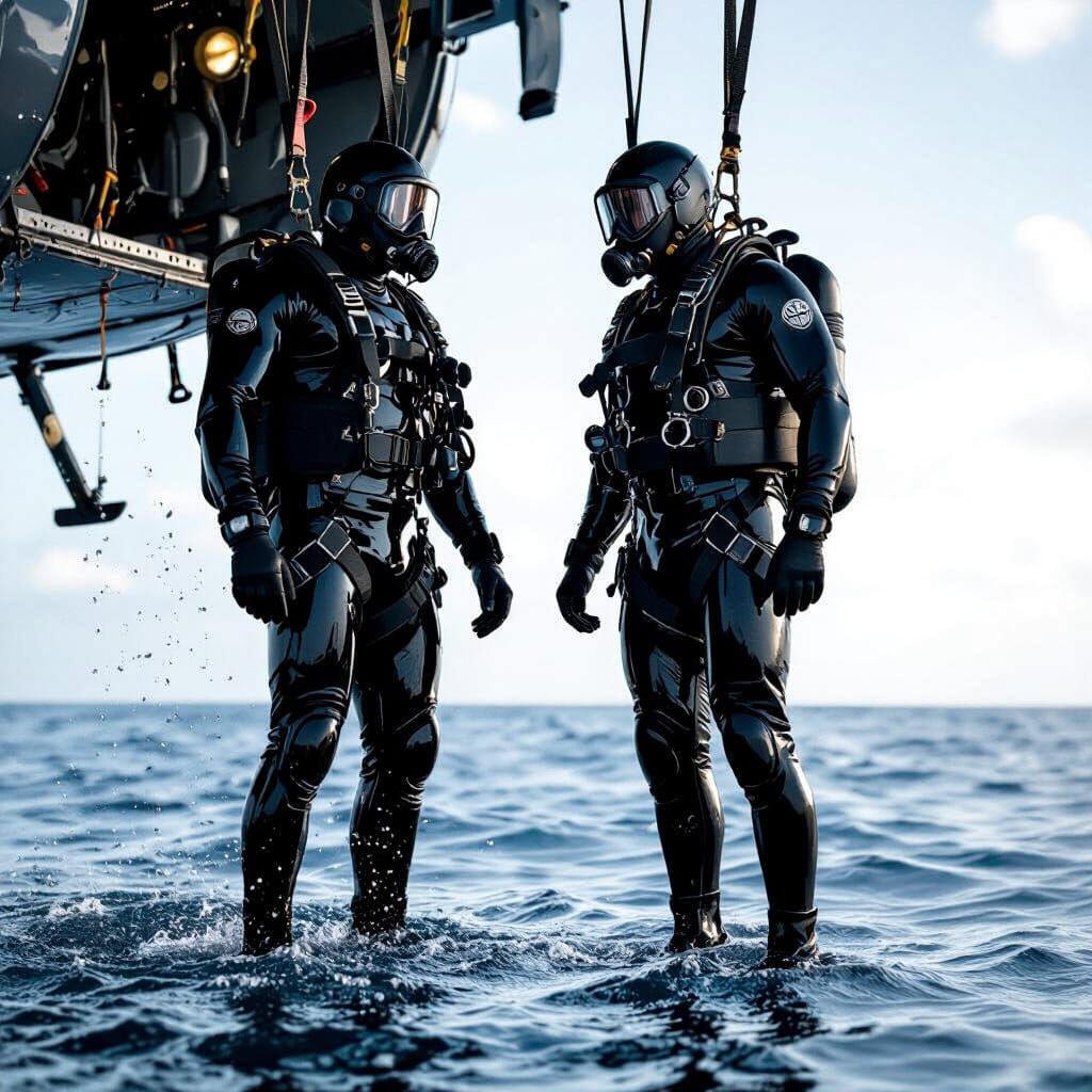 Navy SEALs Descend into Ocean from Helicopter in Dramatic Li...