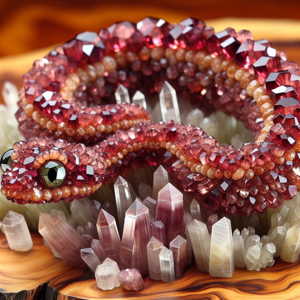 Microscopic Zircon Viper on Quartz Bed
