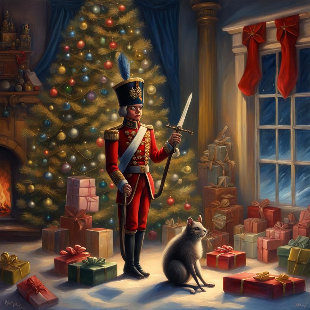 Nutcracker Soldier Brought to Life: 3D Fantasy Oil Painting