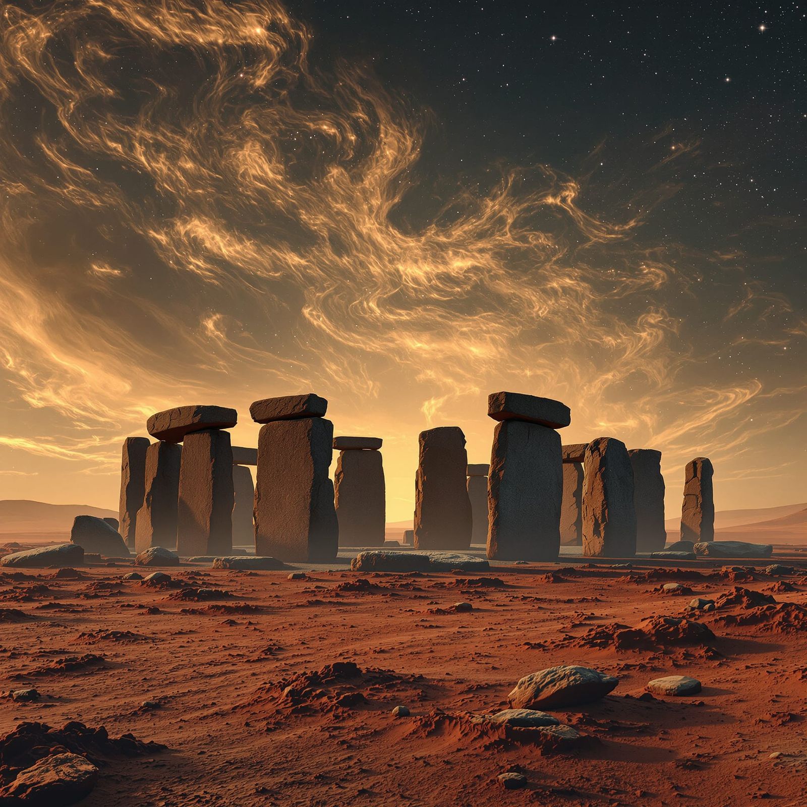 Stonehenge on Mars: Cinematic Sci-Fi Landscape