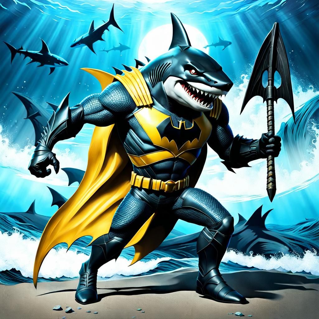 Shark Knight Superhero in 3D
