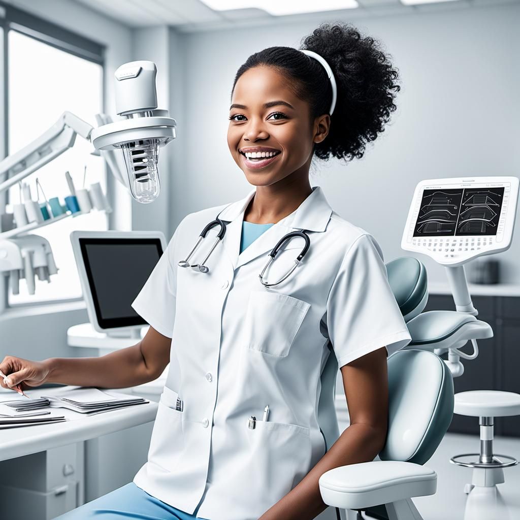 Coloring Page: Dentist Office in Black and White