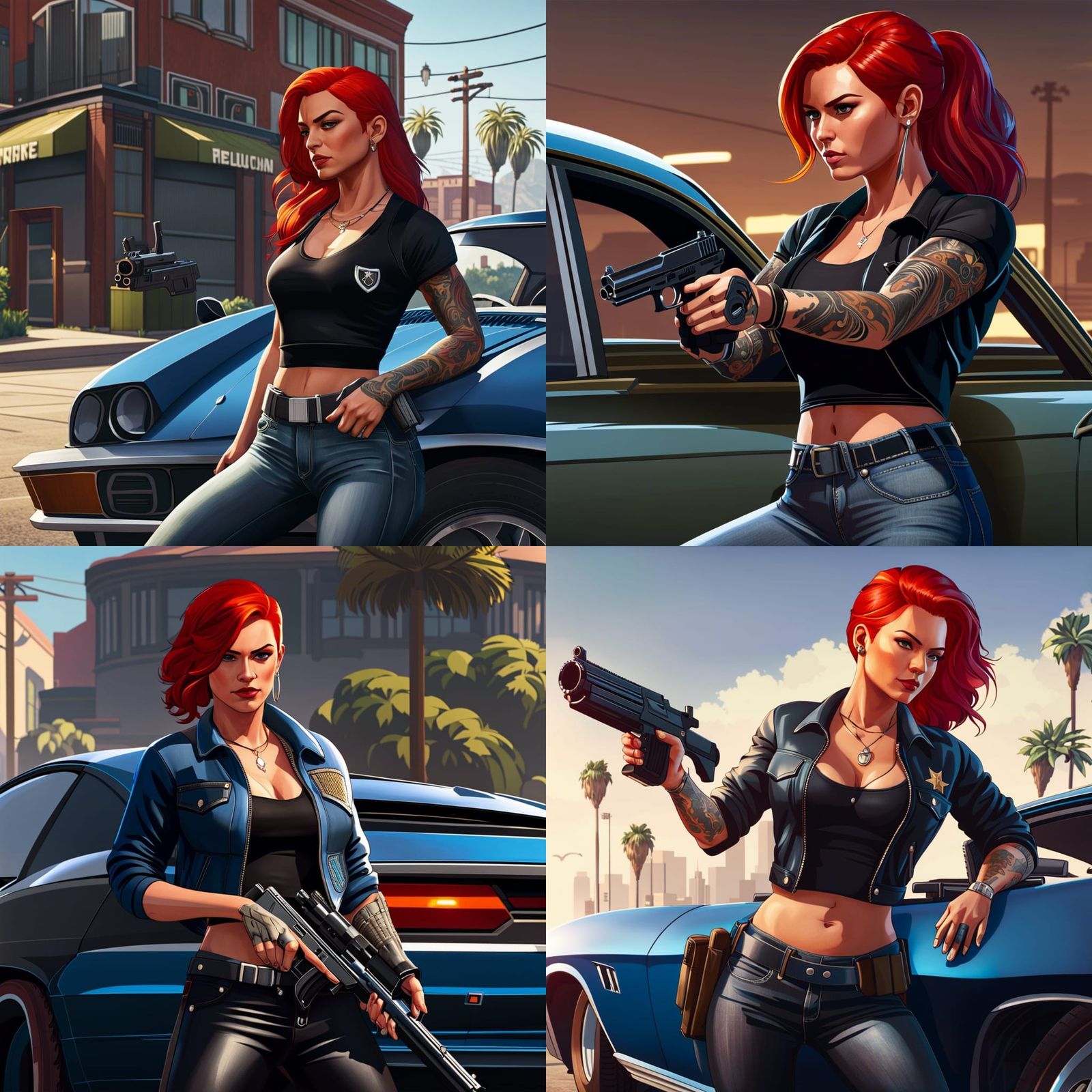 Woman with Gun in GTA 5 Style